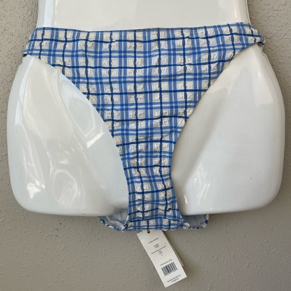 NWT Trey Burch Plaid Hipster Bikini Bottoms Size L